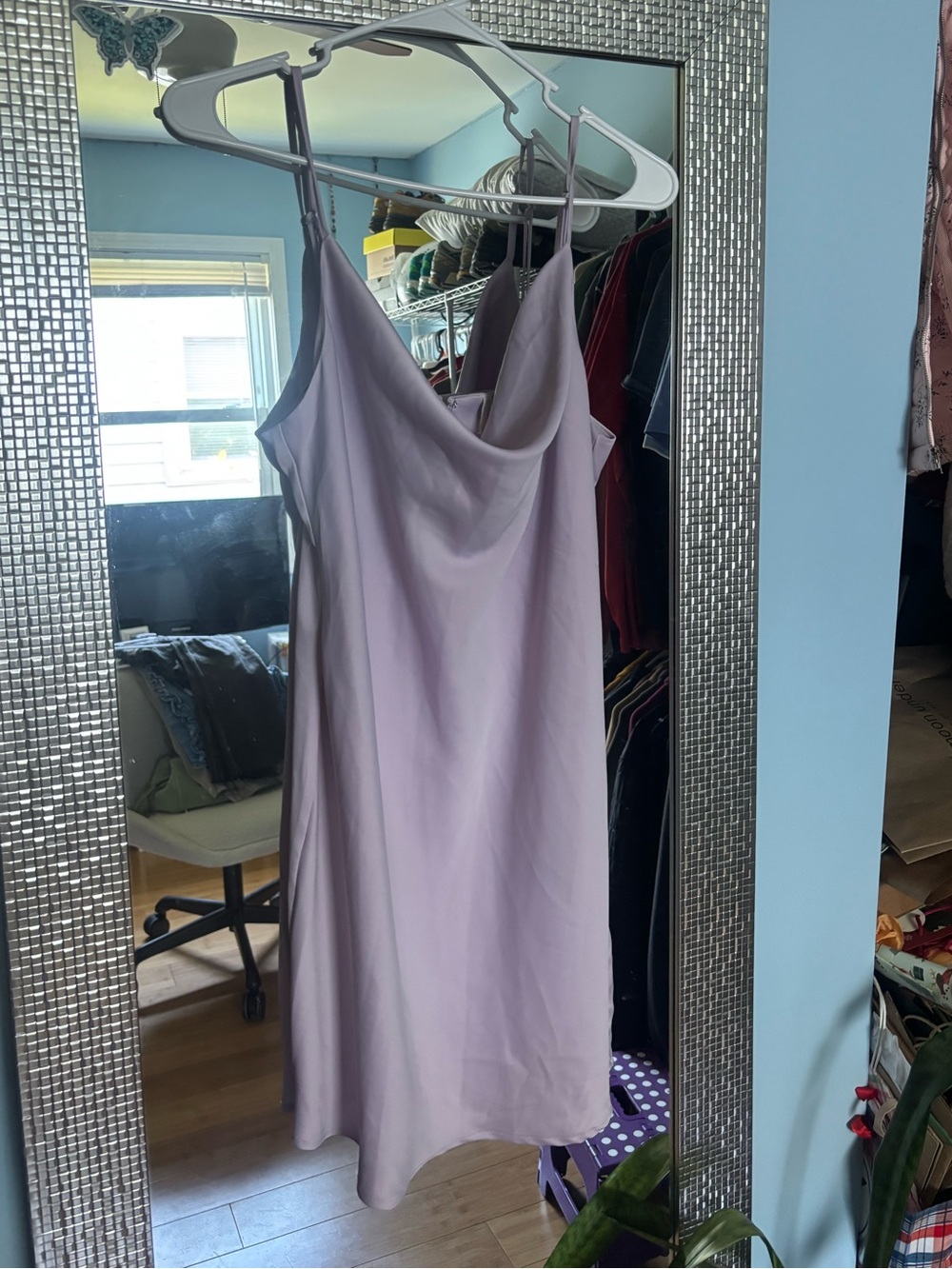 Brand new silk lavender purple mini dress!